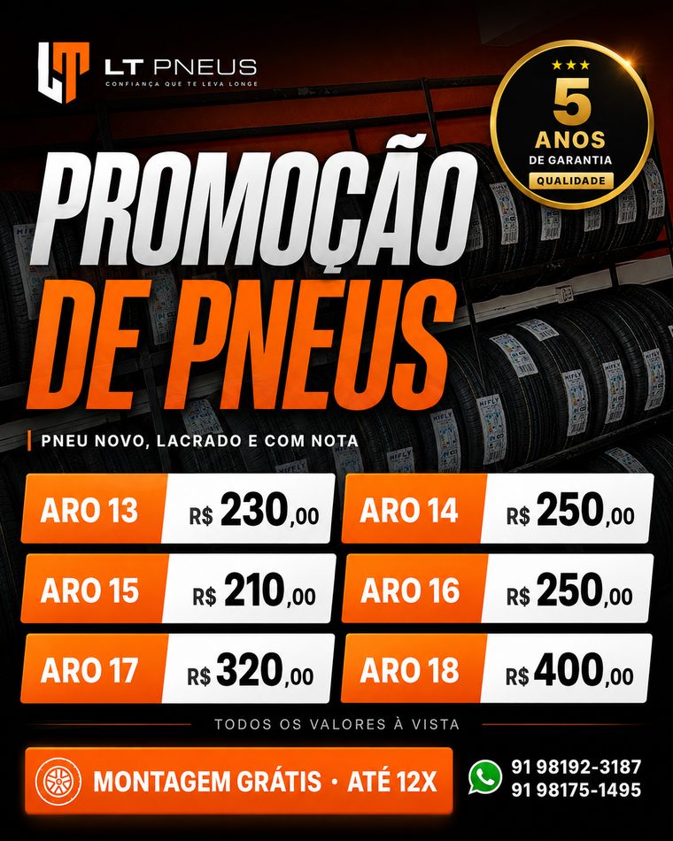 Pneu novo com nota